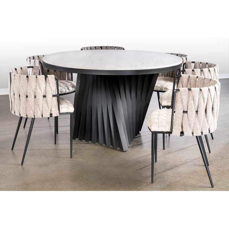 Everly Quinn Nailsworth Round Marble Dining Table & Reviews Wayfair